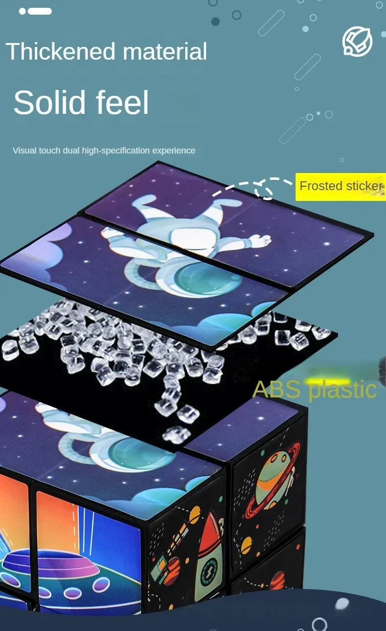 3D Shape Shifting Box Geometric Changeable Magnetic Magic Cube Decompression Hand Flip Puzzle Kids Reliever Fidget Toy