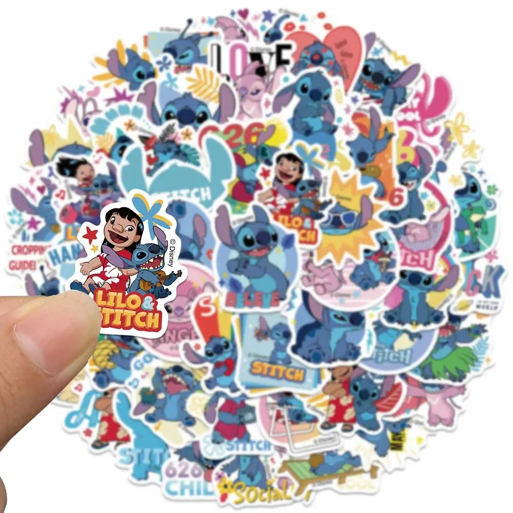 Disney Cartoon Kawai Stitch Stickers for Phone Laptop Diary Guitar Suitcase Graffiti Waterproof Sticker Decals Kids Toy