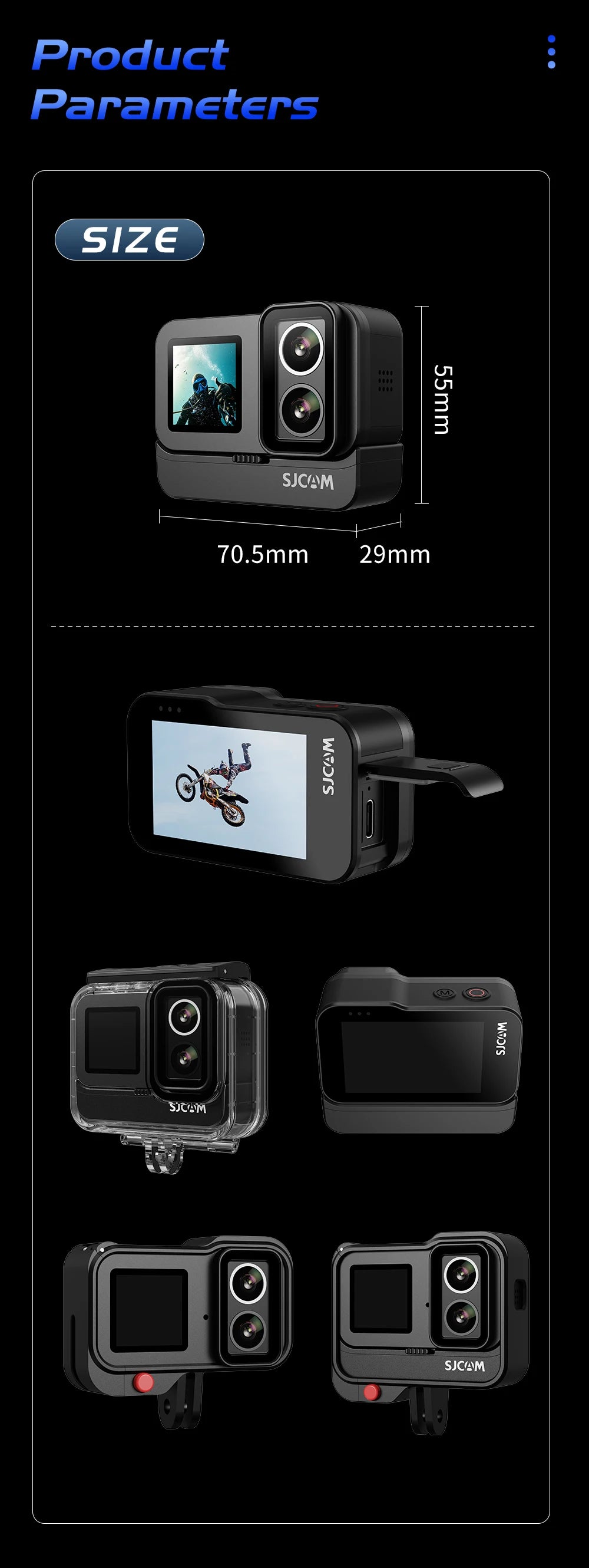 SJCAM SJ20 Dual Lens Dual cameras 4K Action Camera Waterproof 5G WiFi Touch Screen action cam camera sport helmet New In 2024