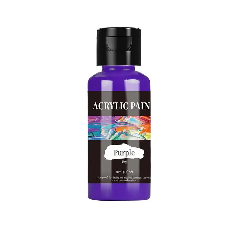 24 Colour Acrylic Paint Colors Bottled Acrylic Paint Set Paint For Fabric Clothing Painting Rich For Leather DIY Pigment