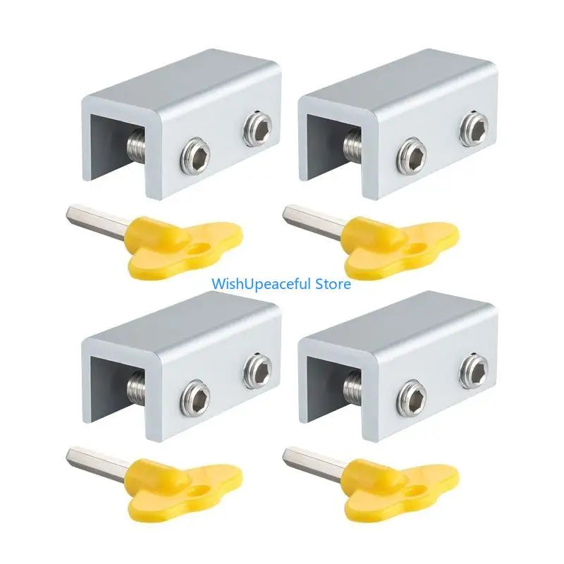 34YA 4 Pcs Window Security Lock Aluminum Window Limiters Child Safety Sliding Window Restrictor for Children's Room Bedroom