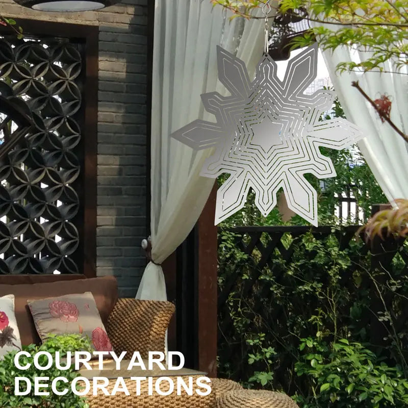 3D Wind Spinner Chime Heart Square Drop Shape Stainless Steel Rotating WindChime For Both Outdoor Garden And Indoor