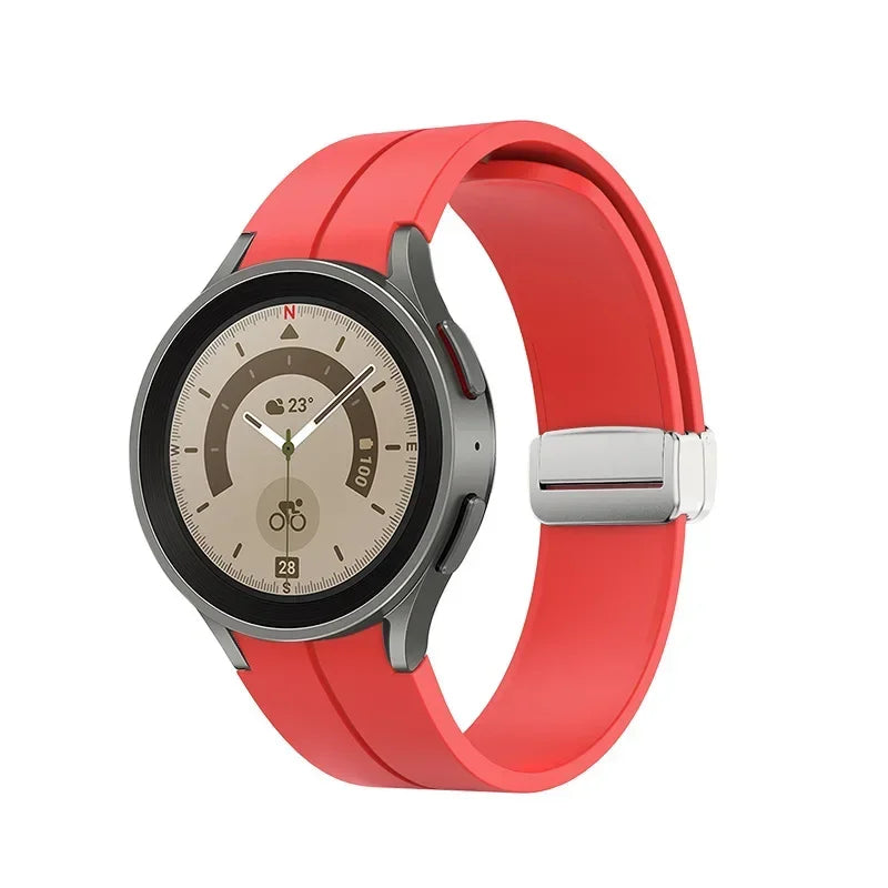 No Gap Soft Silicone Strap For Samsung Galaxy Watch 7 6 5 4 40mm 44mm Breathable Magnetic Wristband Watch 6 4 Classic/5 Pro 45mm