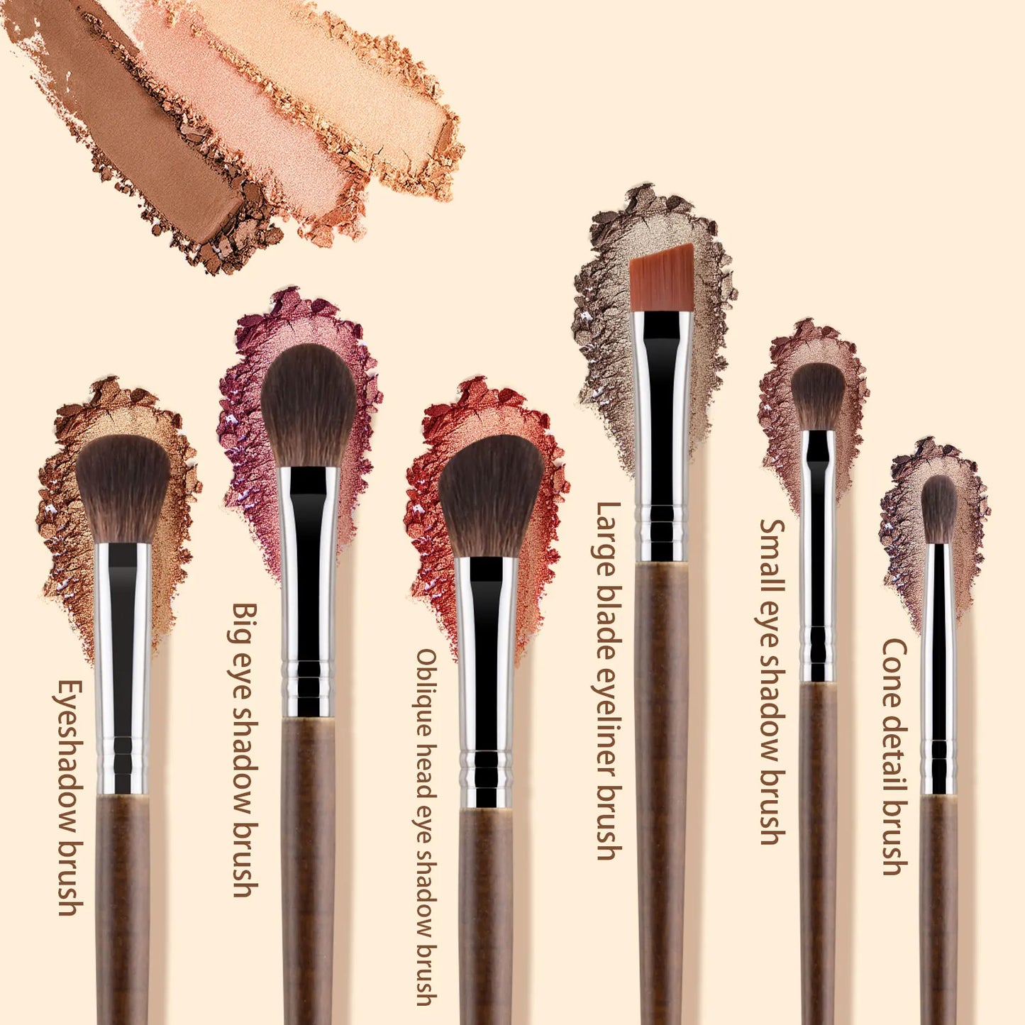 6pcs Eye Makeup brushes Eyeshadow make up smudge crease eyebrow detail smoky eye brush