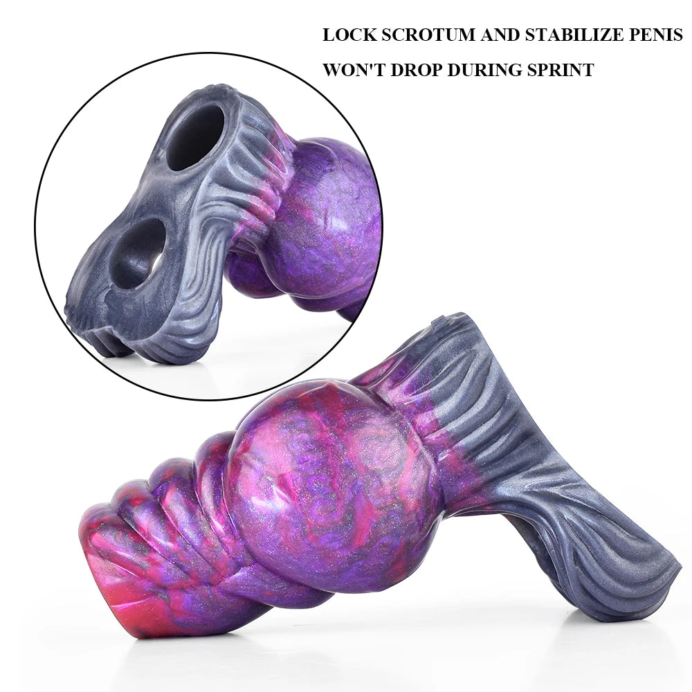 NNSX Animal Penis Sleeve Enlargement with Big Knot Silicone Fantasy Cock Sheath Adults Male Sex Toys for Couples