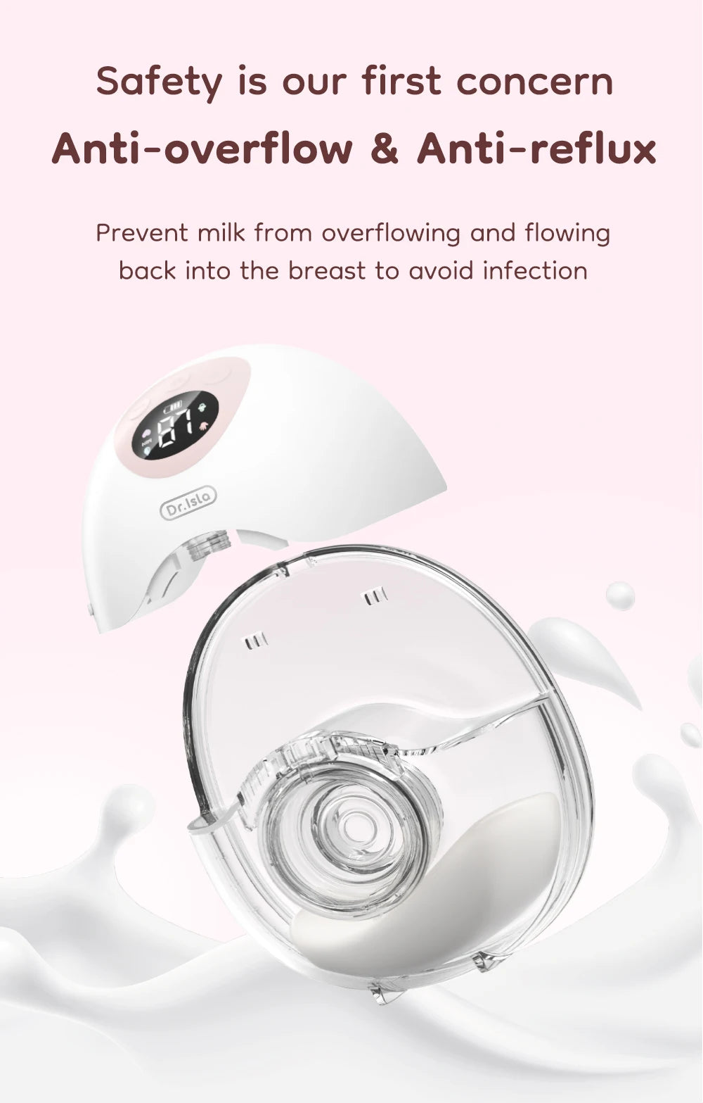 Dr.isla New 2PCS Wearable Electric Breast Pump 4 Modes 36 Suction Levels Silent Leak-Proof Hands Free Breast Pumps Breastfeeding