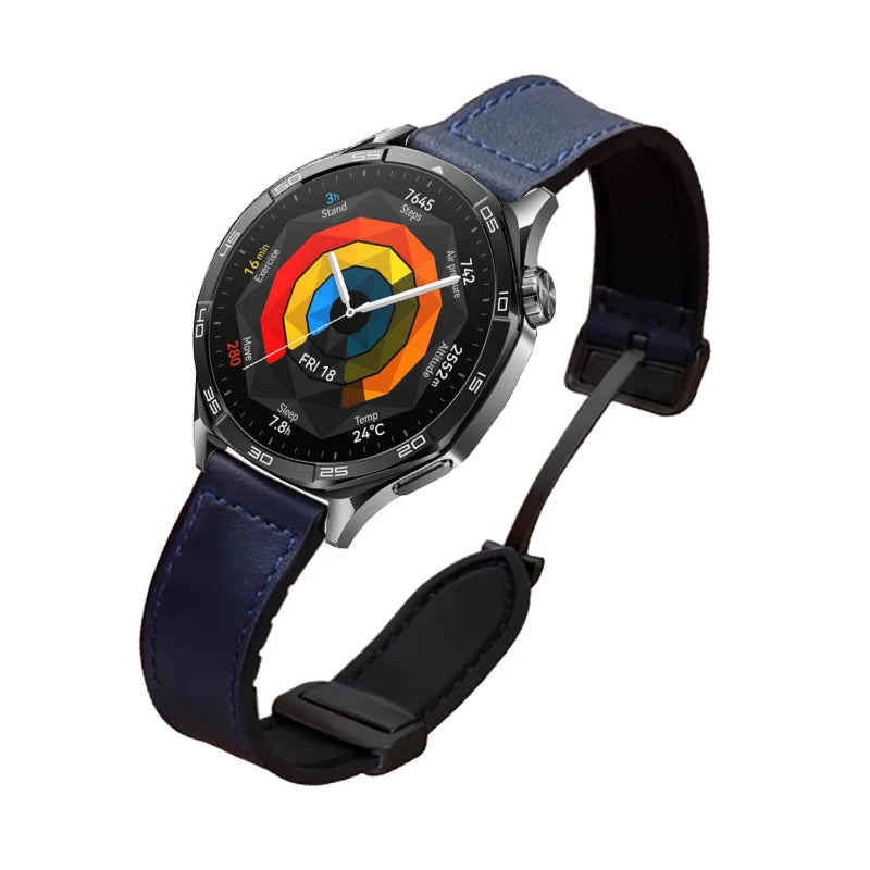 22mm Leather Silicone Strap For Huawei Watch 5/4/3 Pro Magnetic Buckle Bracelet For Huawei Watch GT 5 Pro GT5 GT4 GT3 GT2 Band