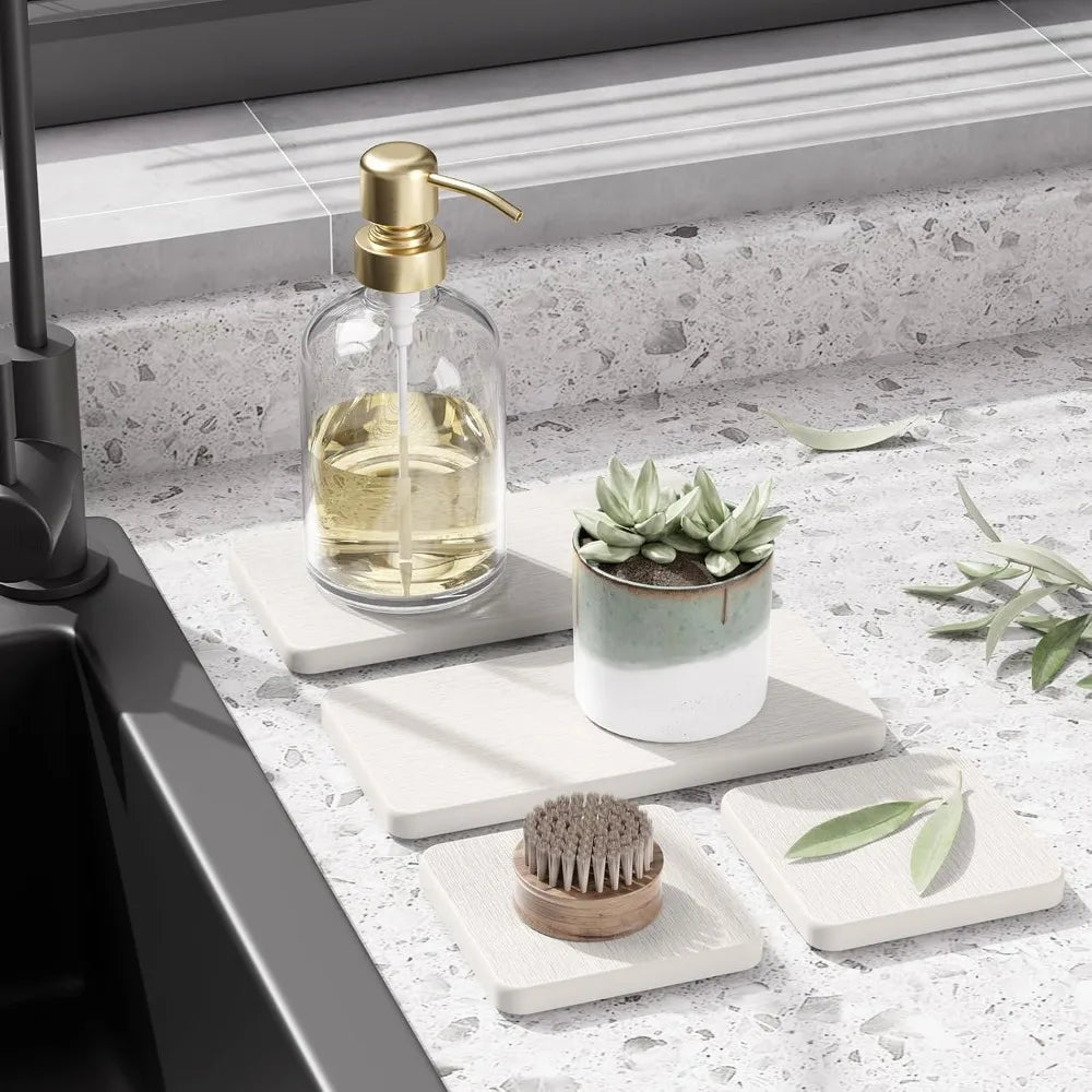 Soap Drying Mat Dish Diatomite Tray Pad Sink Holder Bathroom Kitchen Absorbent Cup Fast Mats Saver Organizer Pads Stone Water