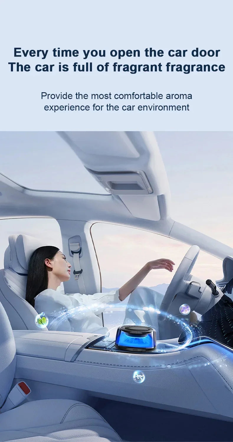 Car Air Freshener Electric Auto Aroma Diffuser Auto on/Off Essential Oil Diffuser Adjustable Intensity Aromatherapy Diffuser