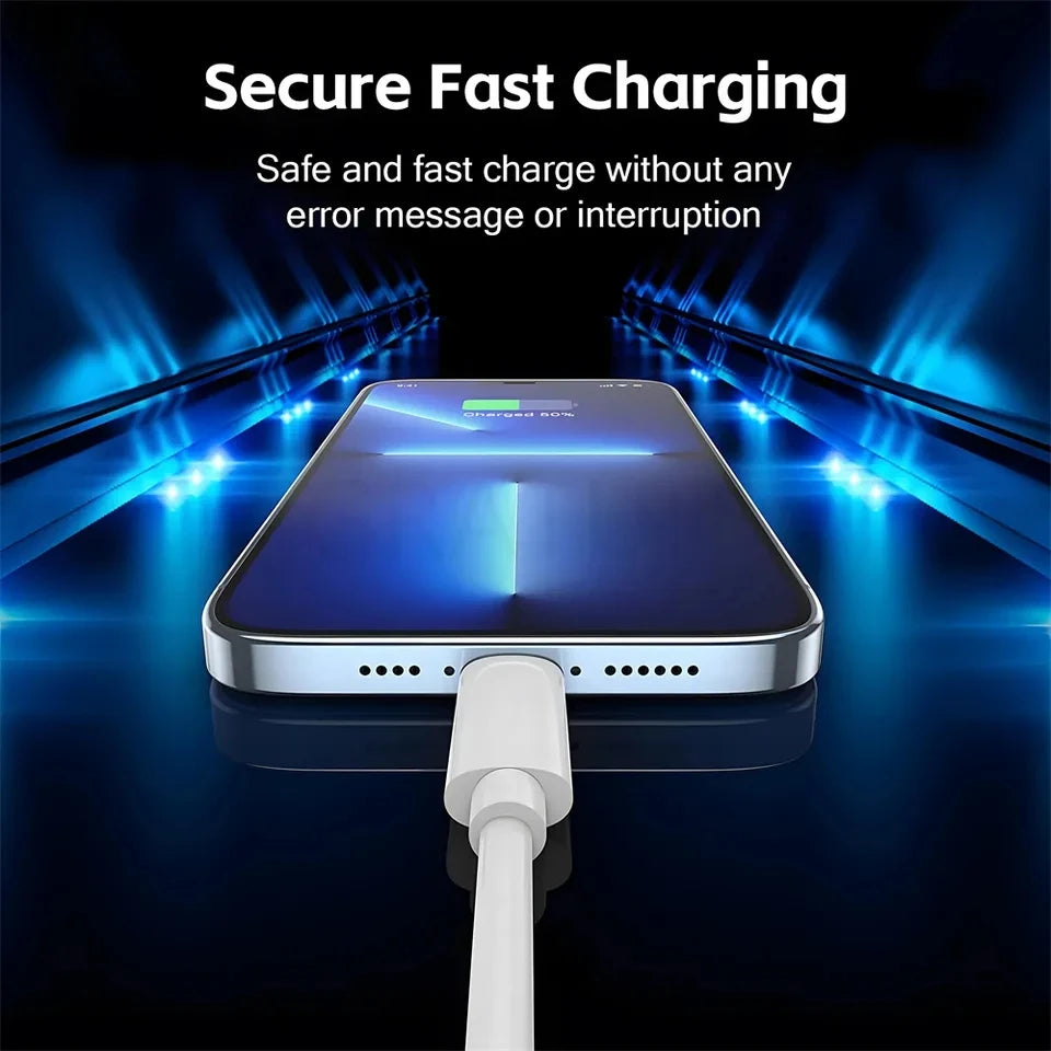 Fast Charging USB Cable for Apple iPhone X XR XS 14 8 7 6S 6 Plus 13 12 11 Pro Max SE iPad USB Data Cord Charger Cable 1m 2m 3m