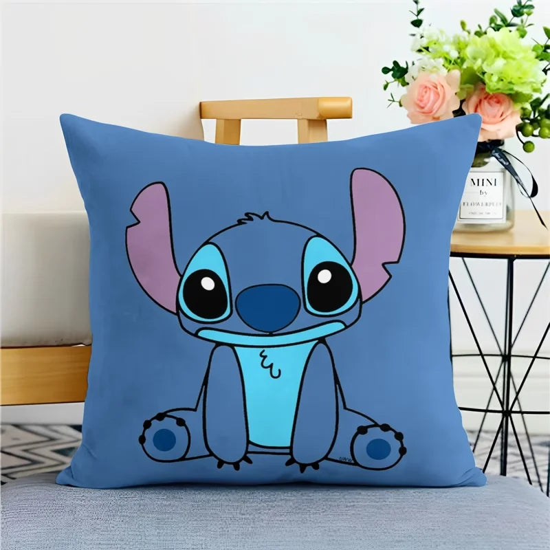 Stitch pillowcase cute cartoon anime peripheralsBedroom Sofa Decorative Cushion Cover With Zipper Soft Cushion Cover