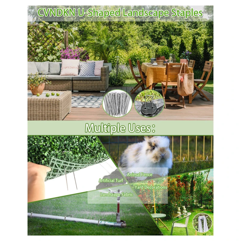 NEW Garden Peg Silver Metal U-Shape Garden Staple Garden Ground Nail Film Fixed Pegs Gardening Fixing Tools Film Peg retail