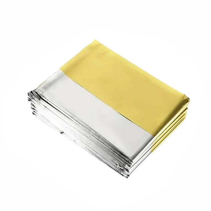 Gold Silver 130x210cm Emergency Blanket Lifesaving Thermal Insulation Sunscreen Survival Rescue Blankets Kit Camping Equipment
