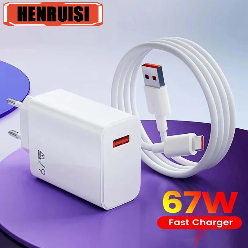 For Xiaomi 67W USB Super Fast Charger 6A Type C Cable Phone Power Adapter For Mi 12 11 POCO X5 X4 Pro Redmi Note9 10 11 Charging