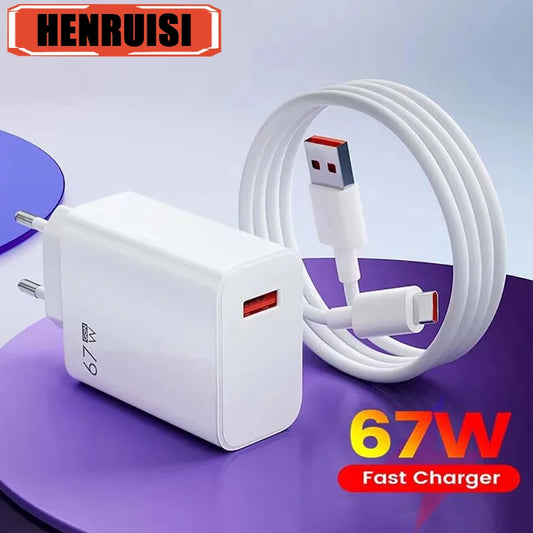 For Xiaomi 67W USB Super Fast Charger 6A Type C Cable Phone Power Adapter For Mi 12 11 POCO X5 X4 Pro Redmi Note9 10 11 Charging