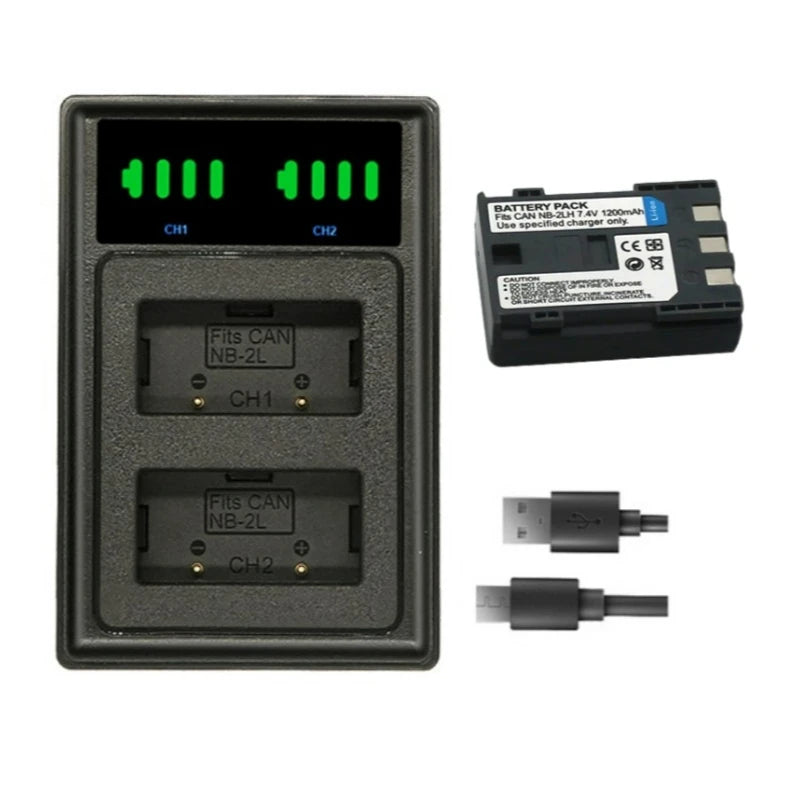 NB-2LH NB 2L 2LH NB-2L Battery + Charger 1850mah for Canon EOS Rebel XT XTi 350D 410D G7 G9 S70 S80 ZR500 ZR950 ZR960 HG10 HV40