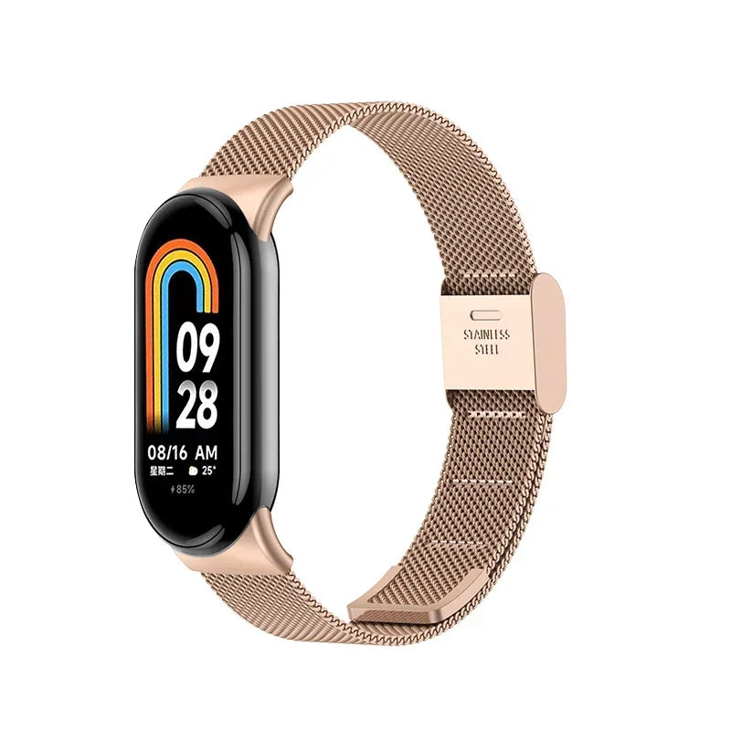 Stainless Steel Strap for Xiaomi Mi 9 8 Band Metal Milanese Bracelet on Mi Band 8 Wristband for Mi Band 9 8 Strap Accessories