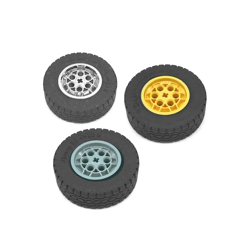 4Pcs/Lot Technical EV3 Wheel 62.4x20mm Tyres MOC 32019 32020/86652 Parts Building Block 42009 Crane Wheels DIY Spare Bricks Toys