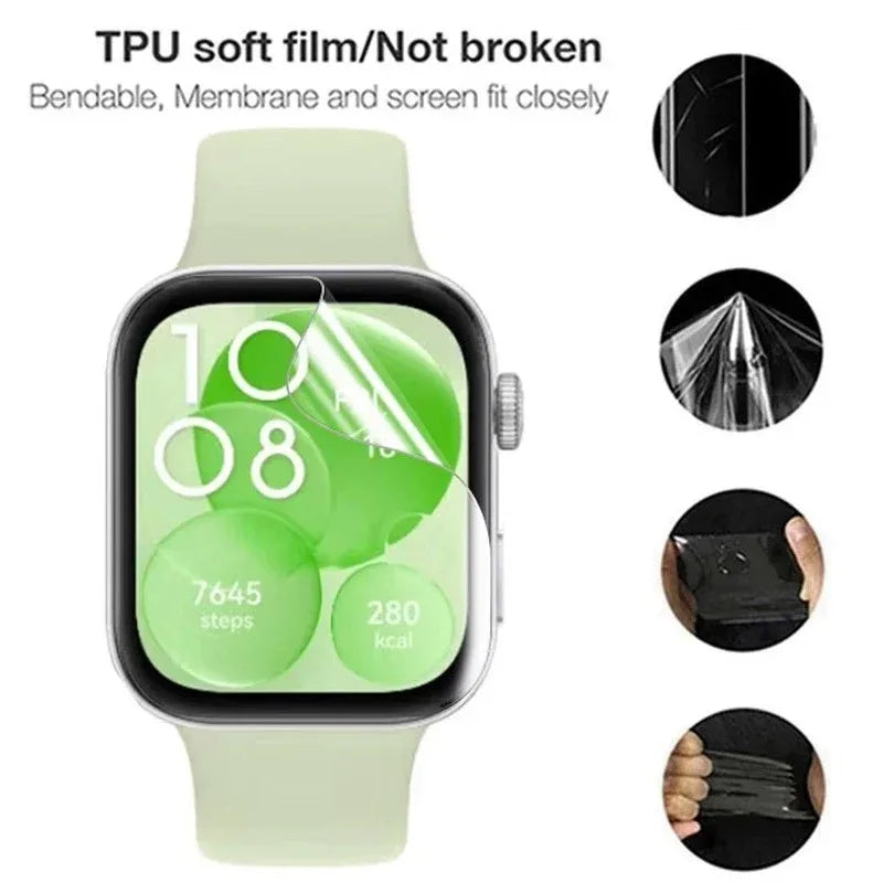 5PCS Screen Protector For Huawei Watch Fit 3/4/Pro Anti Scratch Clear TPU Hydrogel Film Huawei Watch Accessories Protective film