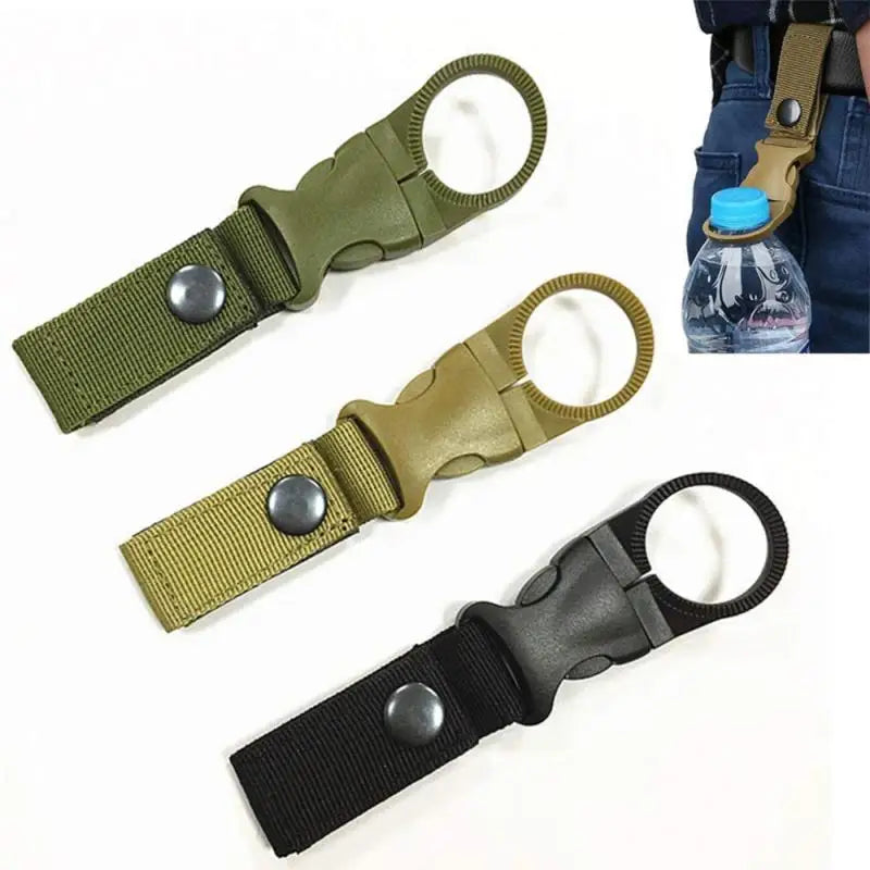 Outdoor Waterbottle buckle hook Nylon Webbing Buckle Hook Climb Carabiner Belt Backpack Hanger Camp Water Bottle Holder Clip