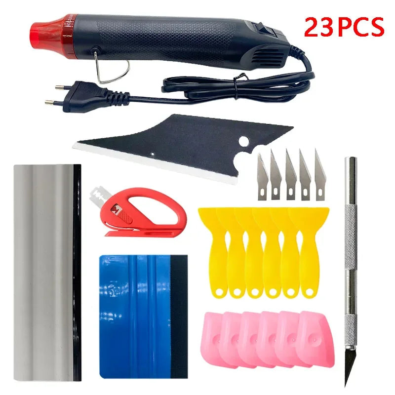 Hot Vinyl Film Tool Kit Tool Zoposo Vinyl heatgun Scraper Suite Squeegee Set Micro Squeegee Smooth Tool For Car and Windows Film
