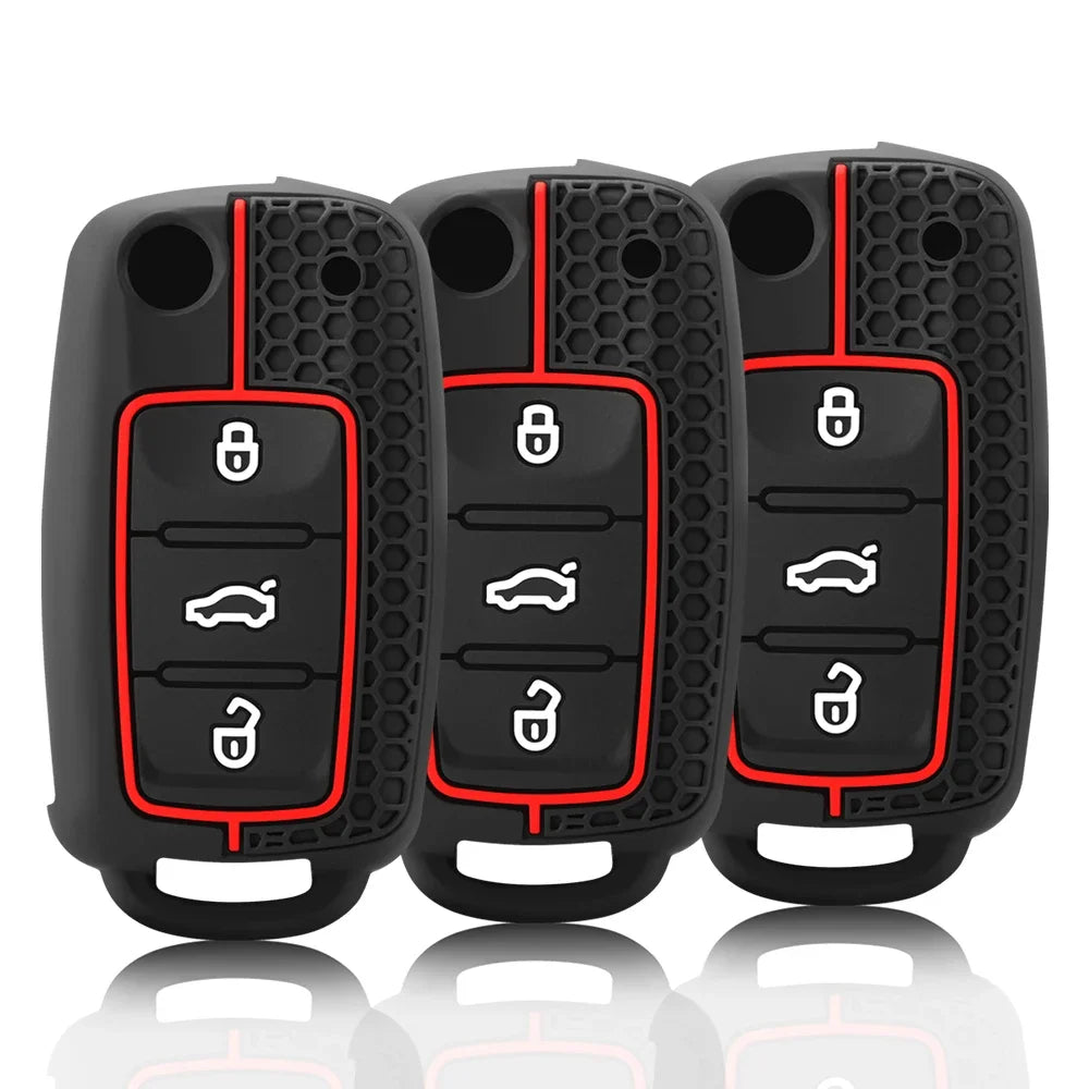 Fashion Silicone Car Key Cover For VW Volkswagen Polo Tiguan Passat B5 B6 B7 Golf 4 5 6 MK6 Jetta Lavida Skoda Octavia Seat