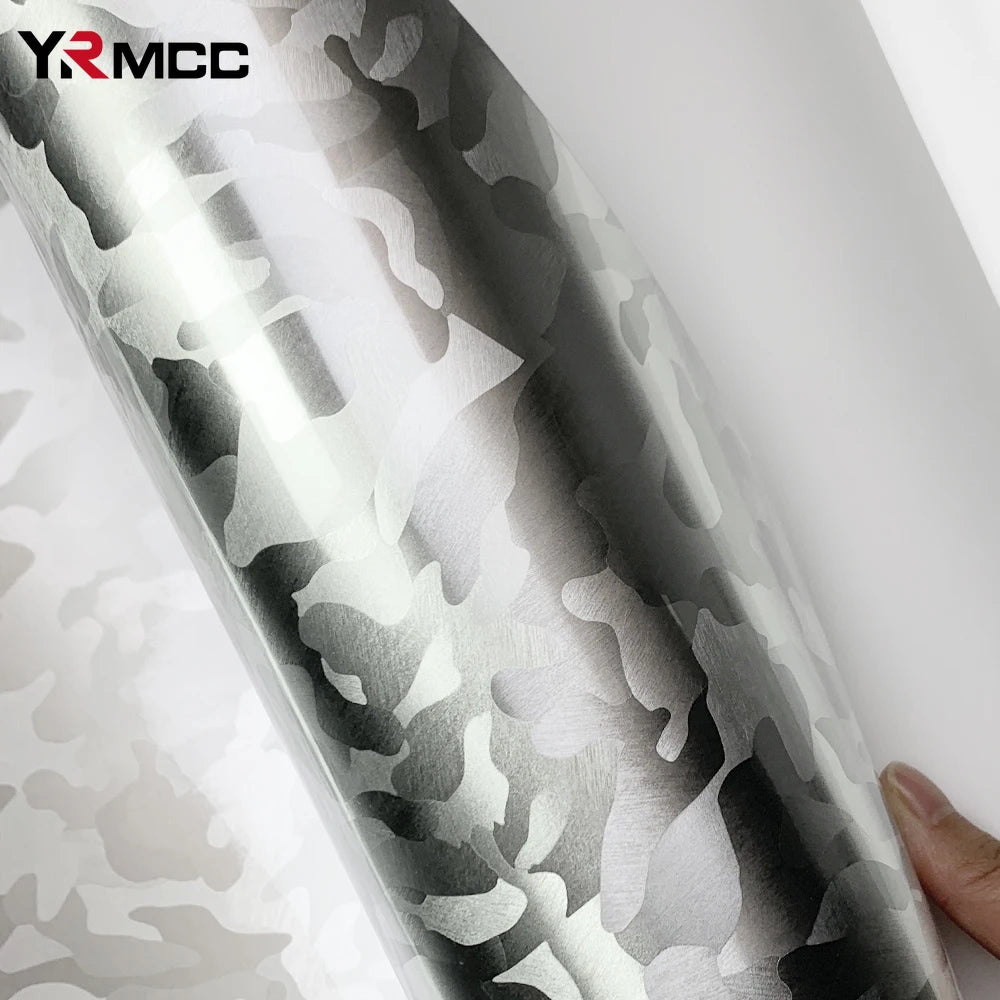 Carbon Fiber Sticker Ghost Silver Carbon Fiber Vinyl Wrap Films Glossy Car Sticker Anti Scratch Waterproof Decal Car Accessories