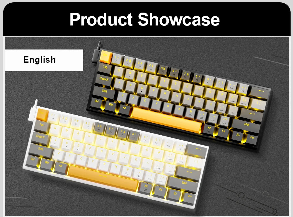 E-YOOSO Z11 USB Mechanical Gaming Wired Keyboard Red Switch 61 Keys Gamer Russian Brazilian Portuguese for Computer PC Laptop