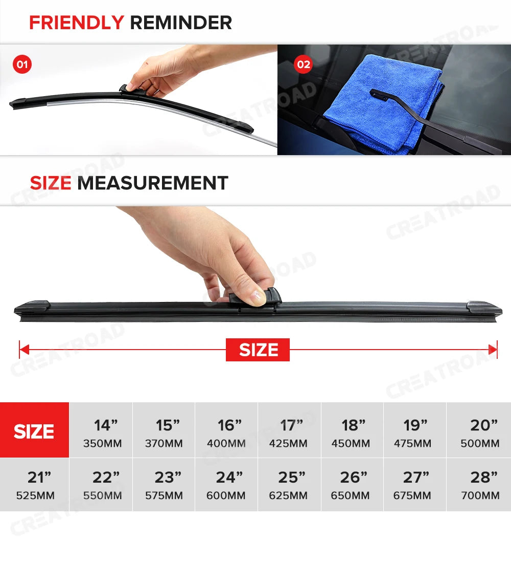 Wiper LHD Front Wiper Blades For BMW 5 Series F07 F10 F11 2011 - 2016 Windshield Windscreen Window Rain Brushes 26"+18"