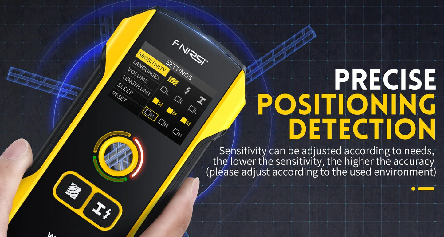 FNIRSI WD-02 Wall Detector Stud Finder New Design Positioning Hole TFT Display AC Live Cable Wires Metal Wood Stud Wall Scanner