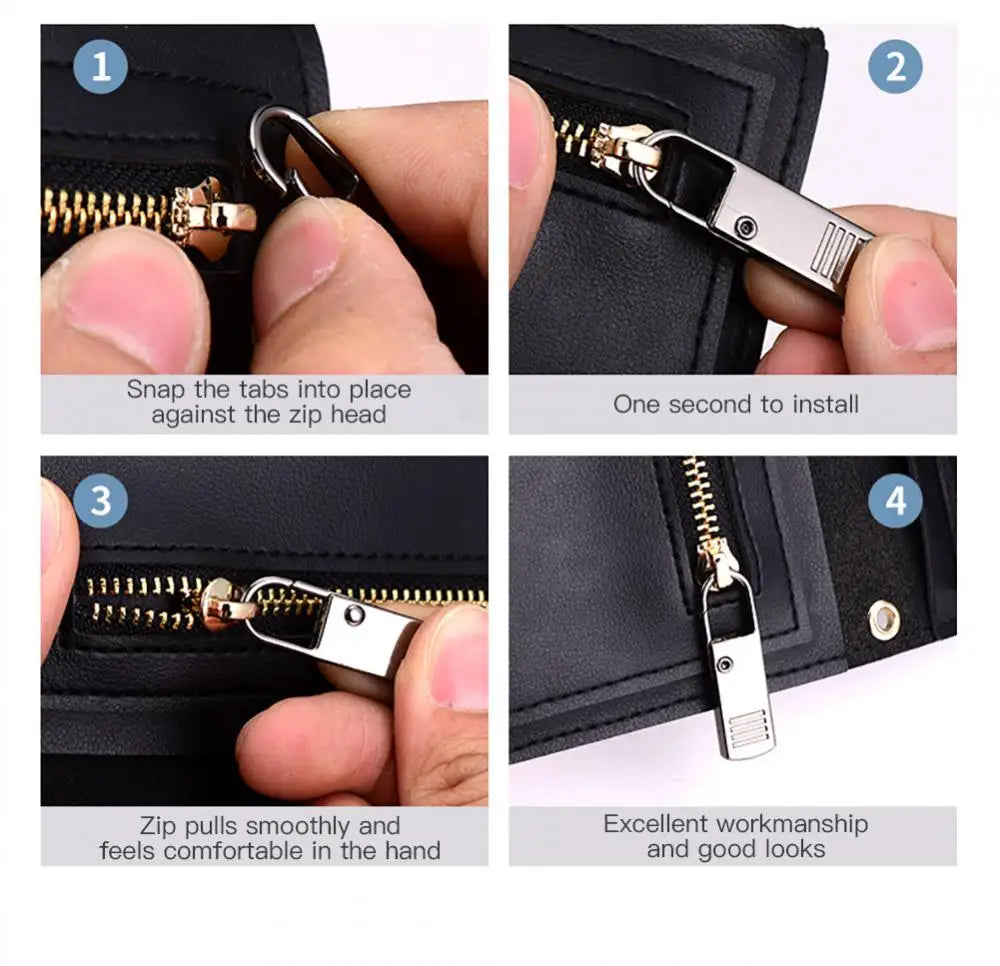 Zipper Puller Detachable Zipper Pull Replacement Universal Metal Zipper Pulls Extender Instant Zipper Replacement Repair Kit