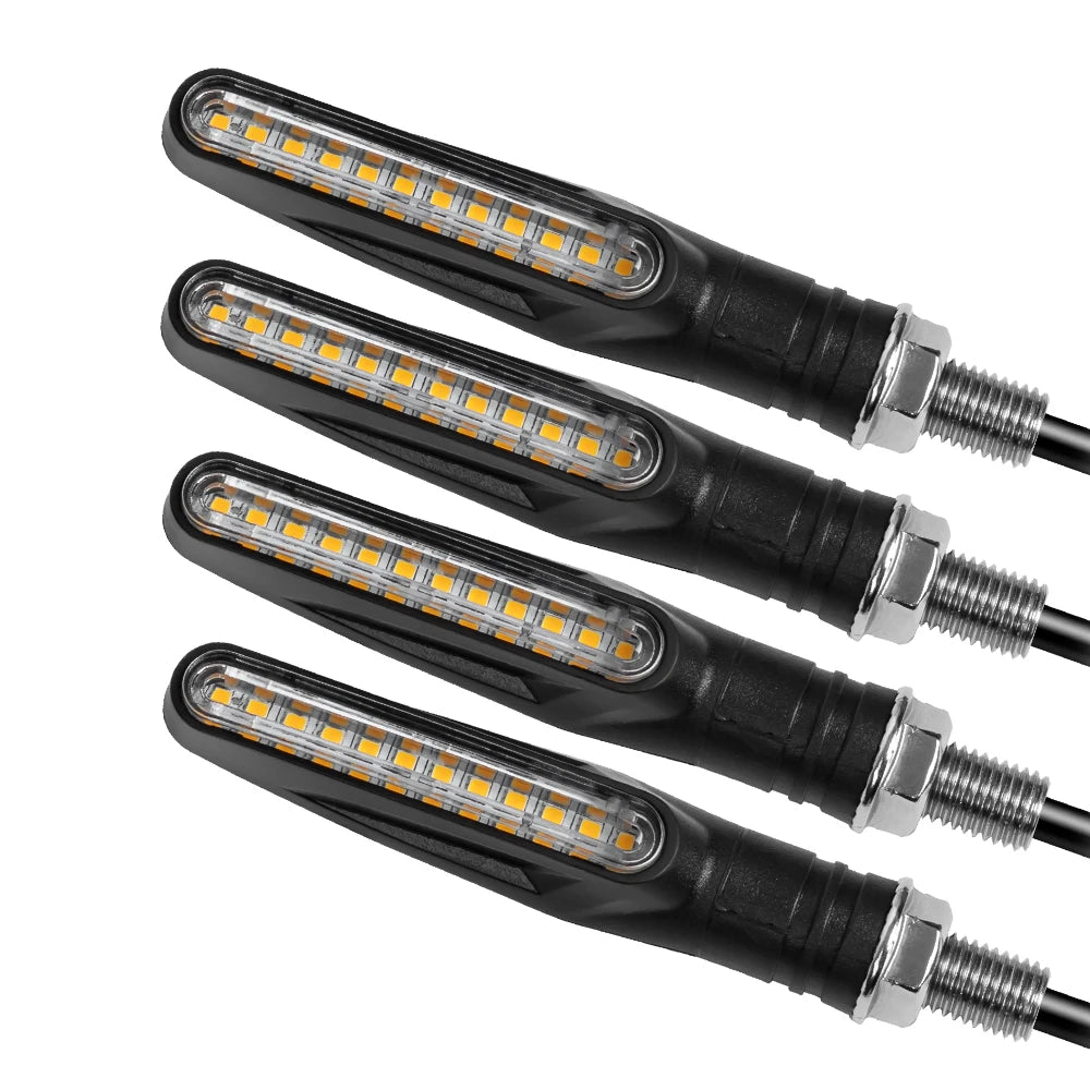 Motorcycle LED Turn Signal Light Amber Flasher LED Flowing Water Indicator Blinker Waterproof Motorcycle Lamp Accessories