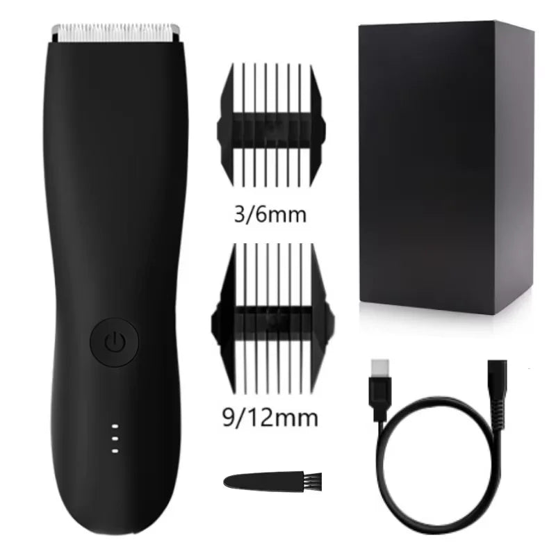 Body Hair Trimmer Shaver for Men Ball Trimmer for Groin Pubic Replaceable Ceramic Blade Groomer Electric Razor Waterproof Clippe