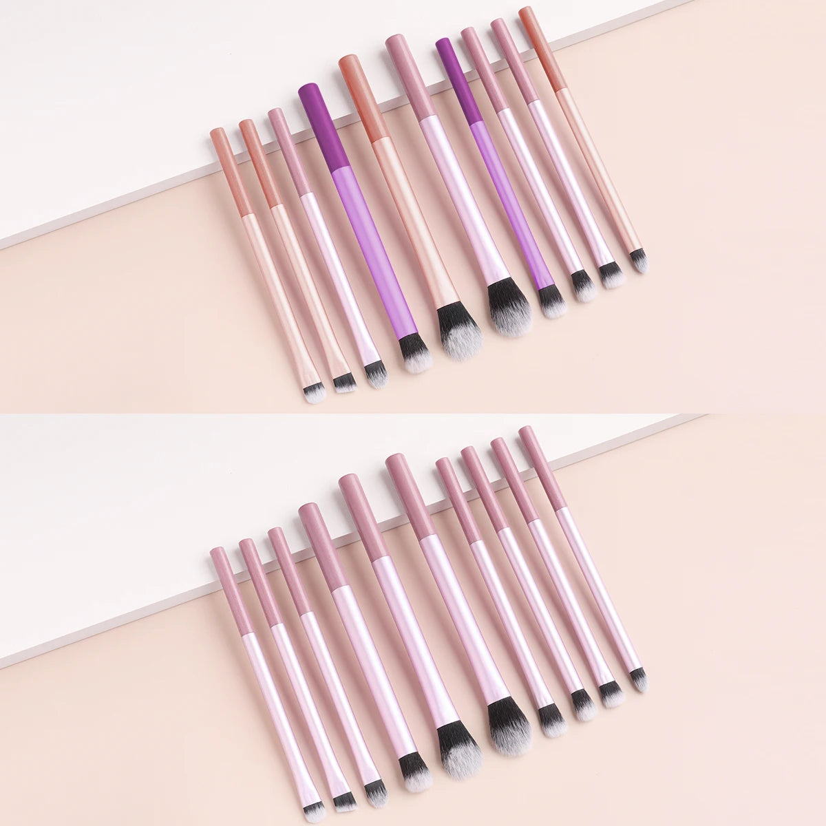 10 professional makeup brush set, portable small long tube, multi-functional face and eye makeup tools, daily makeup