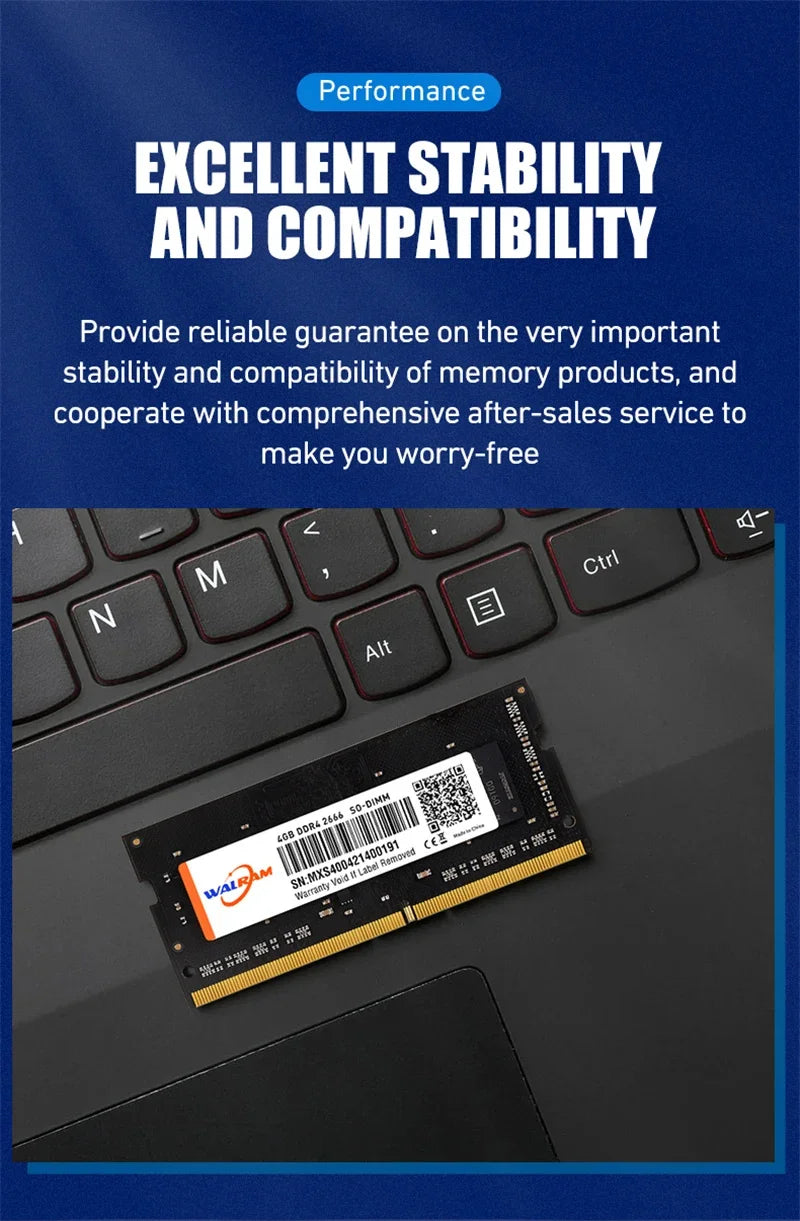 WALRAM Memoria Ram Notebook DDR4 DDR3L 16GB 8GB 4GB 32GB 3200 2666 2400 1600 1333 Sodimm Laptop Memory Ram DDR3L DDR4