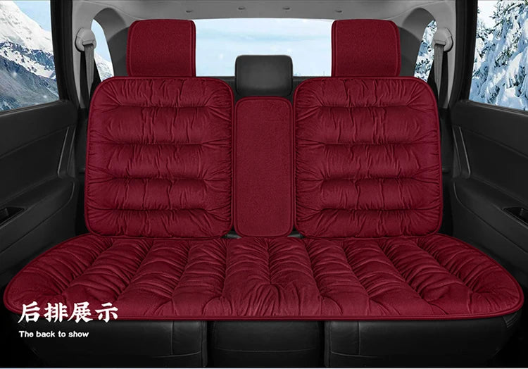 New car seat cushion single piece backless, autumn and winter universal plush anti slip cushion, warm pad three piece set