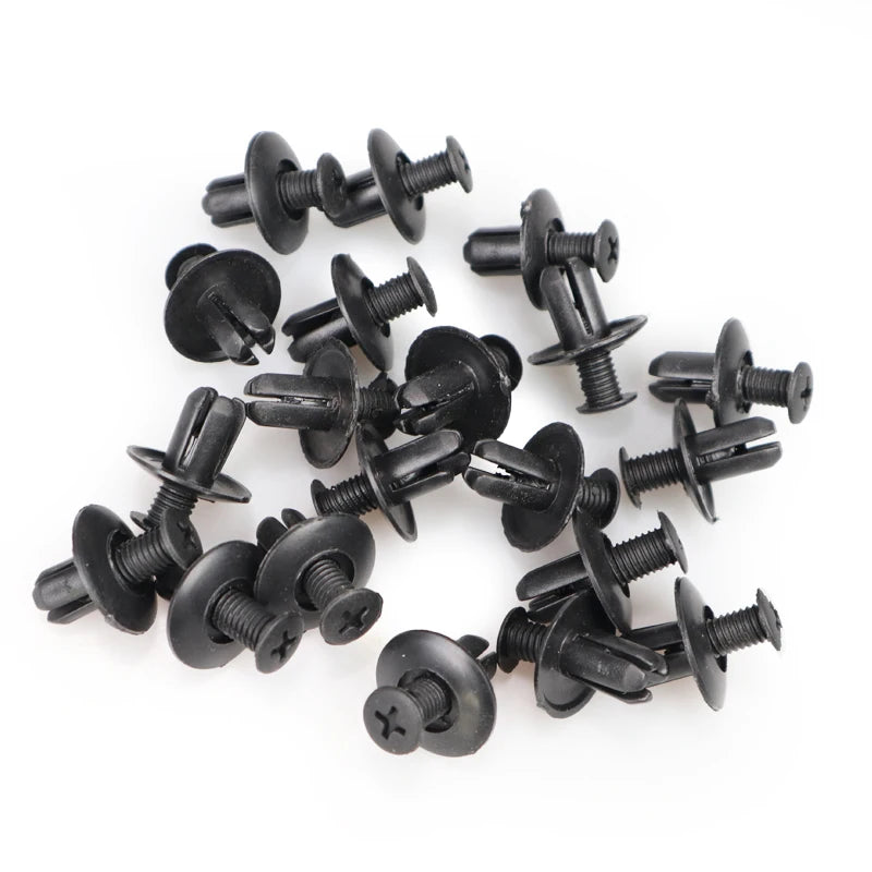8mm Plastic Rivets Fasteners Screw Car Bumper Fender Black Rivet Car Fastener Clips for Toyota Focus Kia Nissan Yamaha