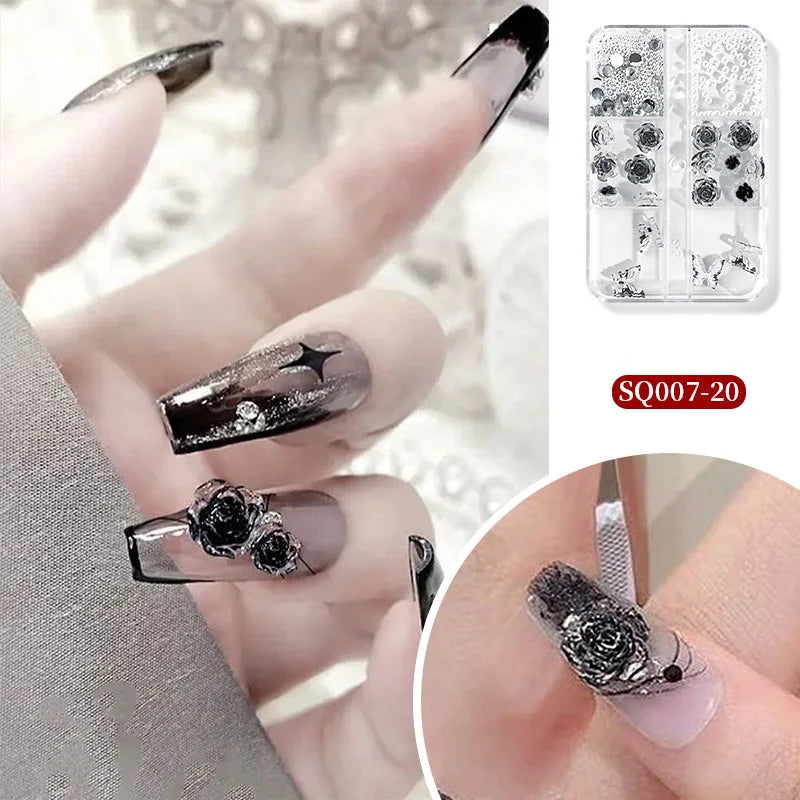 3D Nail Art Rhinestones Nail Decorations Gems Crystal Pearl Butterfly Half Beads Nail Art DIY Decoration Wholesale Mix Size