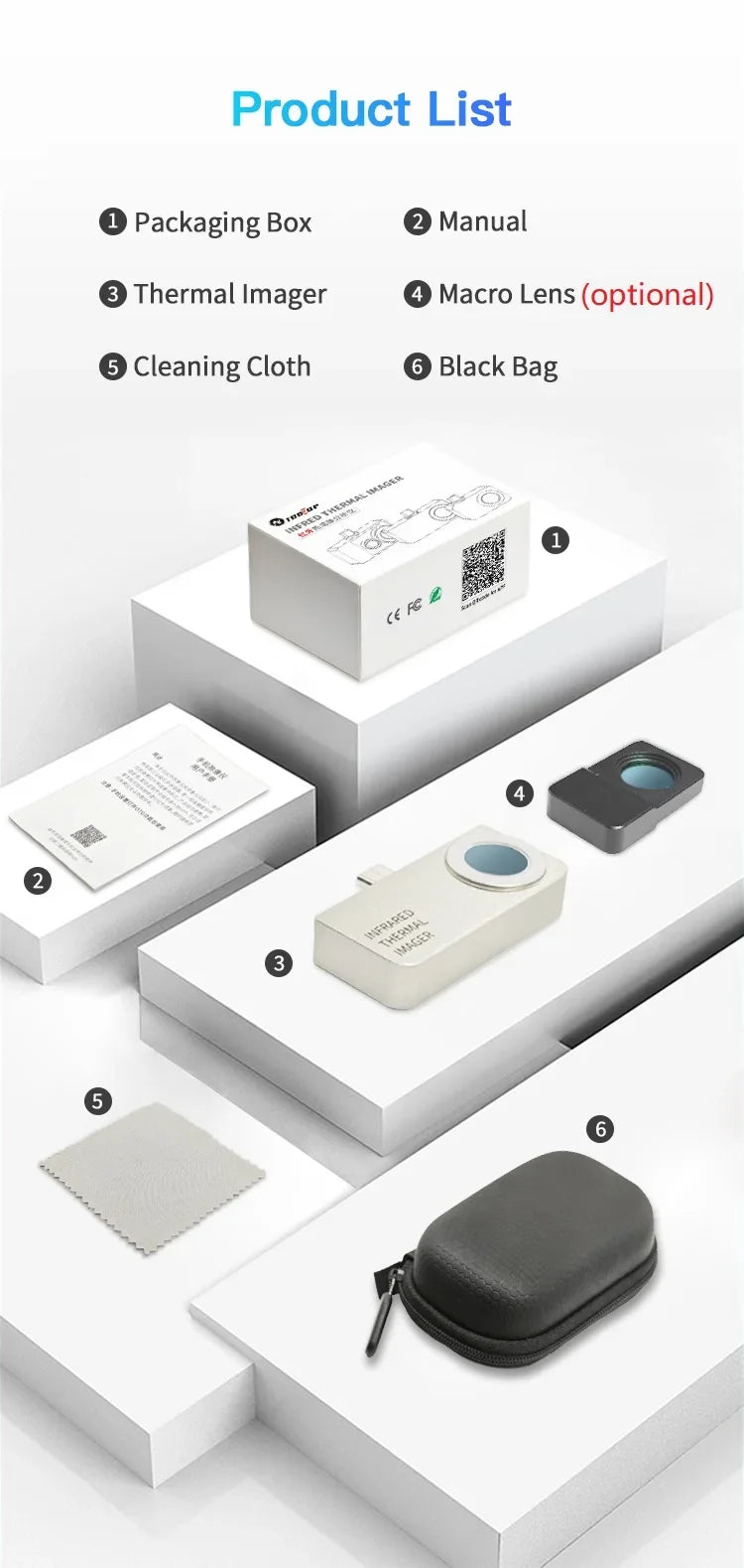 TOOLTOP T256 Thermal Camera 256*192 Type-c Infrared Camera 25Hz High Refresh Rate Thermal Imager for Industrial Heating Repair
