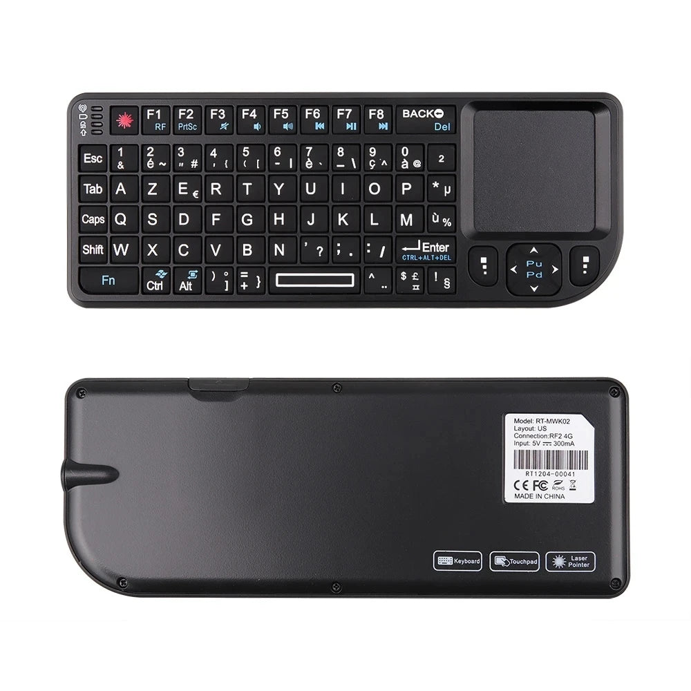 Backlit Mini Wireless Keyboard French Azerty Spanish In Russian Language With Touchpad N Air Mouse For PC Smart TV Box RGB Kit