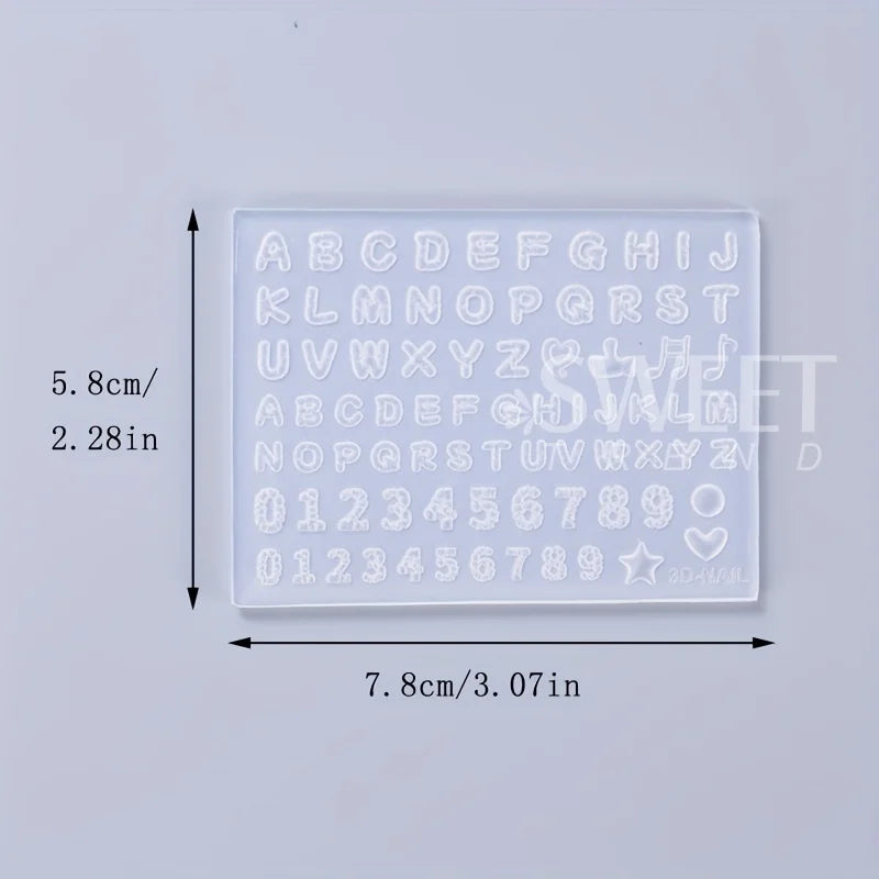 3D Letter Music Note Nail Silicone Mold DIY Fashion Carving Template Decoration Tools Acrylic Jewelry Nail Accessories Supplies