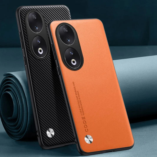 Luxury PU Leather Case For Honor 90 Back Cover Matte Silicone Shockproof Full Protection Phone Case For Honor 90 Honor90 Coque