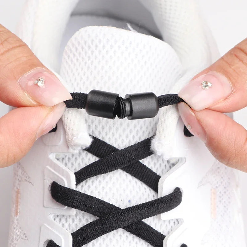 Elastic laces Sneakers Colorful Options No tie Shoelace for Sports Round Shoelaces without ties Kids Adult Shoes  Accessories