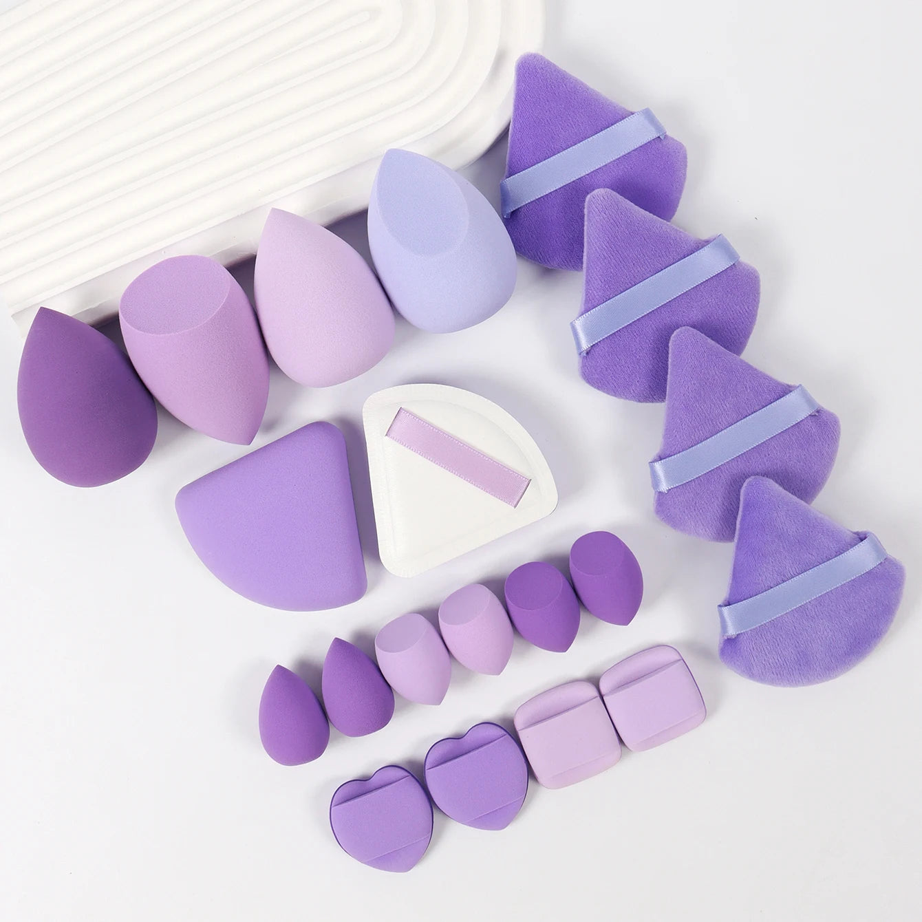 20 Pcs Pink Makeup Sponge and Makeup Puff Set Suitable for Face Cream and Powder Concealer Powder Makeup Machine