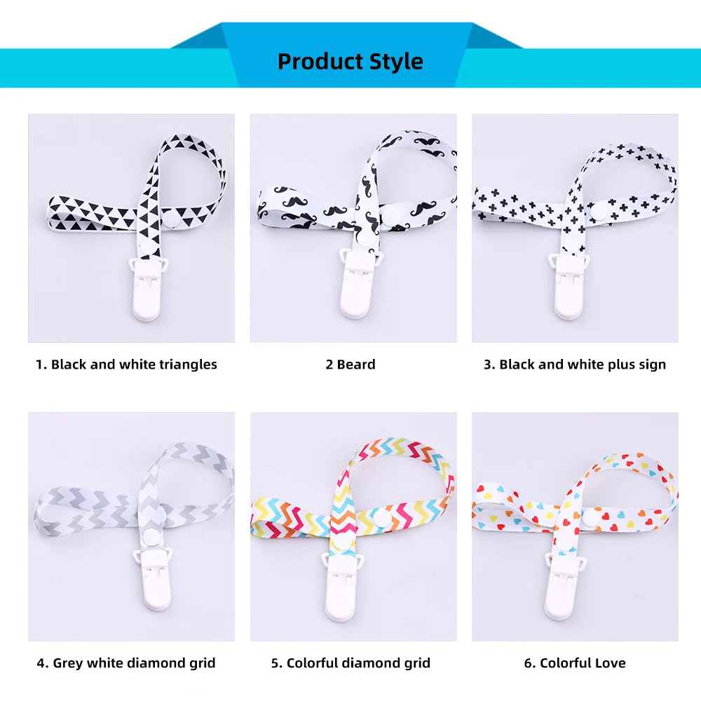 Baby Pacifier Clip Chain Ribbon Anti-lost Pacifier Holder Dummy Chains Toddler Nipple Soother Clips Baby Teether Toy Chew Gifts