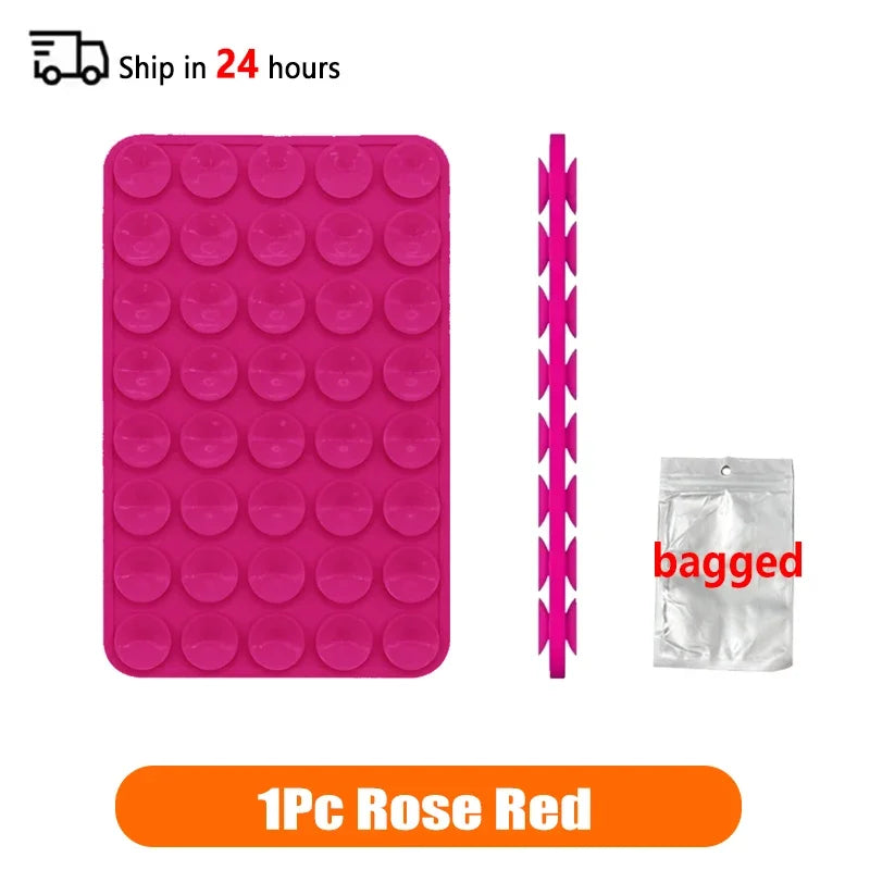Double Sided Silicone Suction Cup Multicolor Strong Adhesive Stand For iPhone 11 12 13 14 15 16 Pro Max Detachable Phone Holder