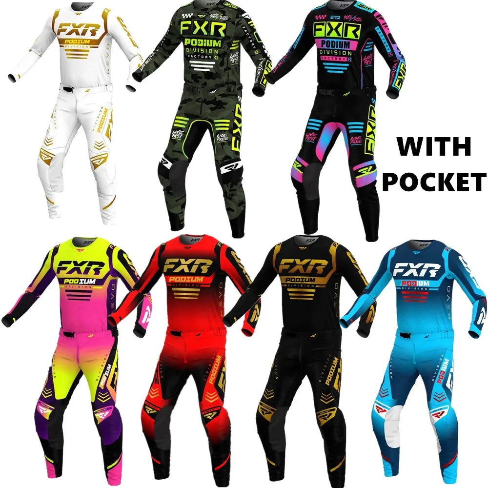 2024 Podium FXR MX Gear Set Top Motocross Dirt Bike Jersey Set Off Road Motorcycle Combos