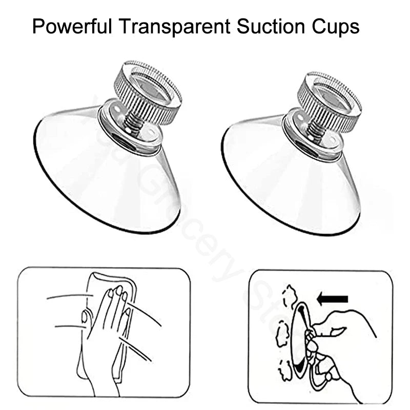 4CM transparent strong PVC suction cup hook with M4 screw rod plastic M5 nut foot pad waterproof storage fixed