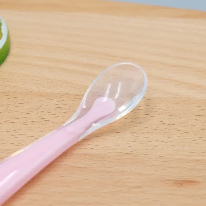 1/2Pcs Silicone Spoon Set Baby Learning to eat Training Spoon Baby Silicone Soft Spoon PP Plastic Box Children's Tableware Box