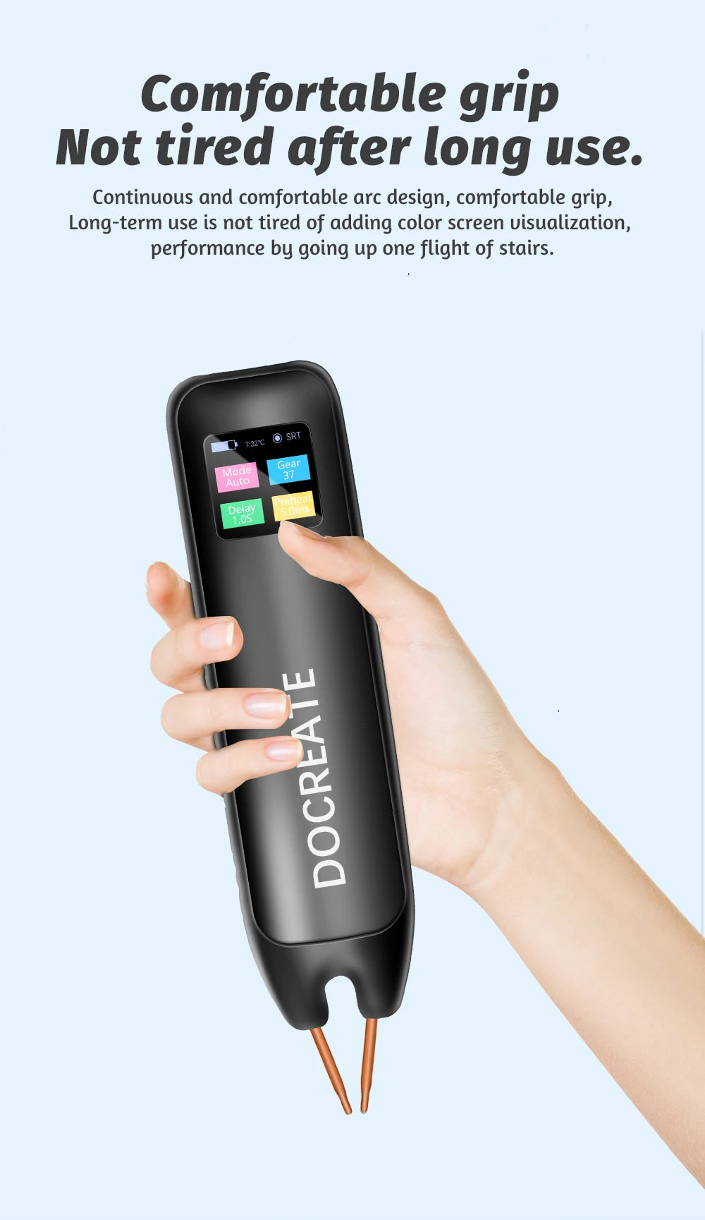 Docreate Color screen portable handheld small spot welder 18650 mobile phone lithium battery nickel plate collision welding